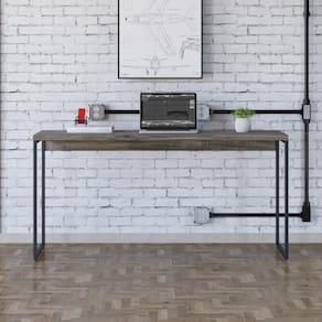 Mesa Dynamica 150x50x75cm Carvalho Dark - Est.preta Carvalho Dark - Est.preta