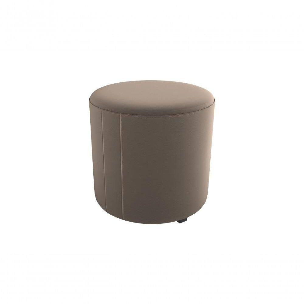 Puff Decorativo Sala Descando Copenhage Premium Veludo Capuccino Matrix