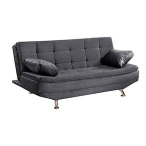 Sofá Cama Valencia 3 Lugares Reclinável Veludo Cinza Speciale Home Cinza