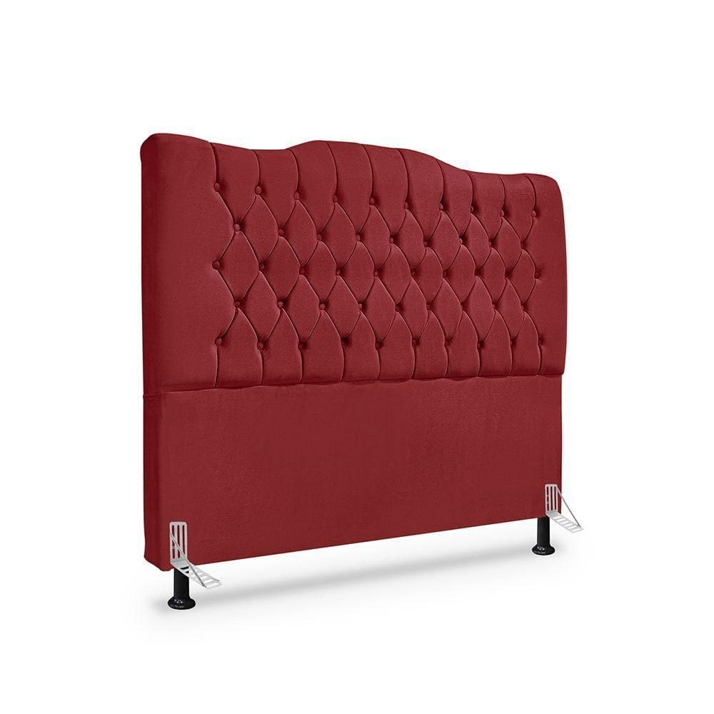 Cabeceira De Cama Box Casal 140 Cm Dunas - Veludo Vermelho