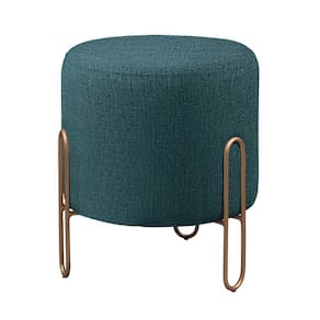 Puff Banqueta Linho Mali Luxo Castellar Móbile Azul