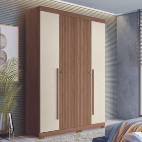 Guarda-roupa Buriti Jatobá-areia 4 Portas 2 Gavetas Cabideiro E Pés