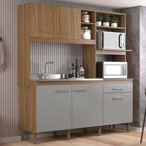 Cozinha 5 Portas E 1 Gaveta Co1515 Ipe Griseo Decibal Ipê|griseo