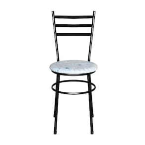 2 Cadeiras Para Cozinha Epoxi Preta Assento Floral Cor:floral Areia