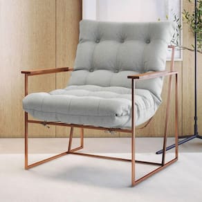 Poltrona M03 Estrutura Em Ferro Mais Decor Cobre/cinza