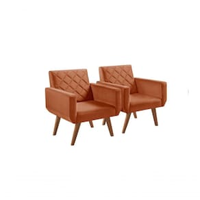 Kit 2 Poltronas 1 Lugar Braço Anabelle Unidecor Terracota