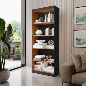 Estante Para Livros 5 Prateleiras Viena Rofemar Móveis Preto - Nature