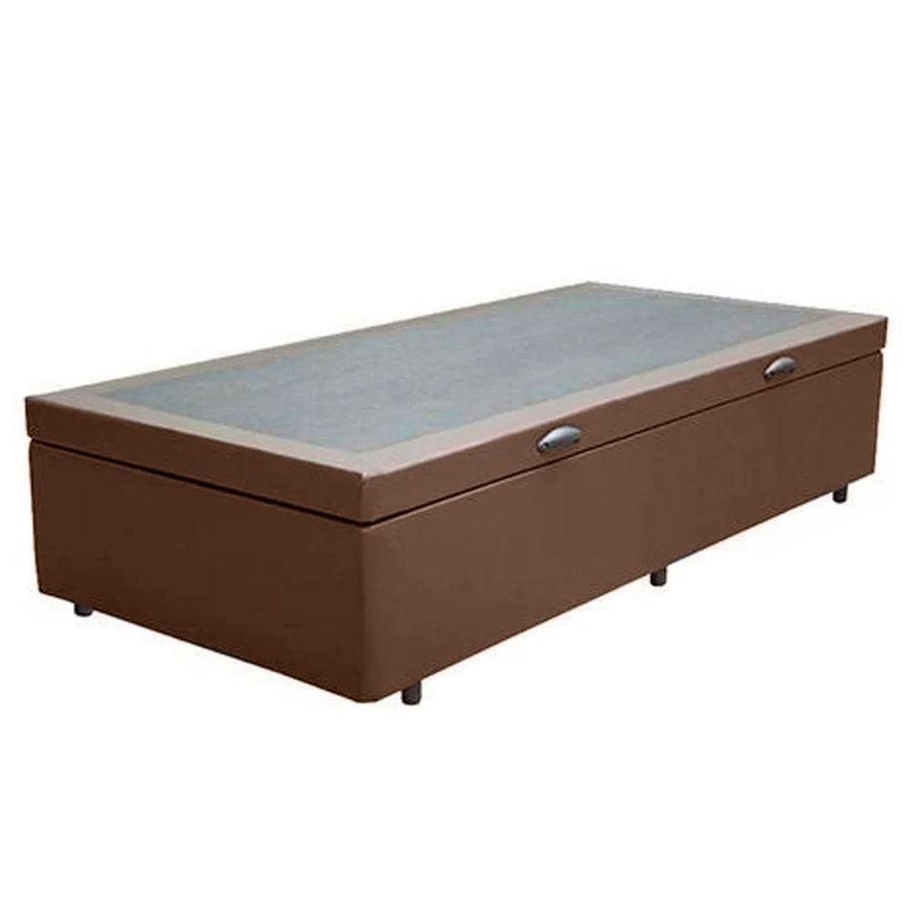 Cama Box Baú Solteiro Sintético Sereneprime Marrom 88x188x44