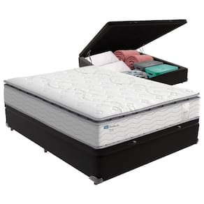 Cama Box Baú Casal E Colchão Molas Ensacadas Amsterdã Probel Cor:preto