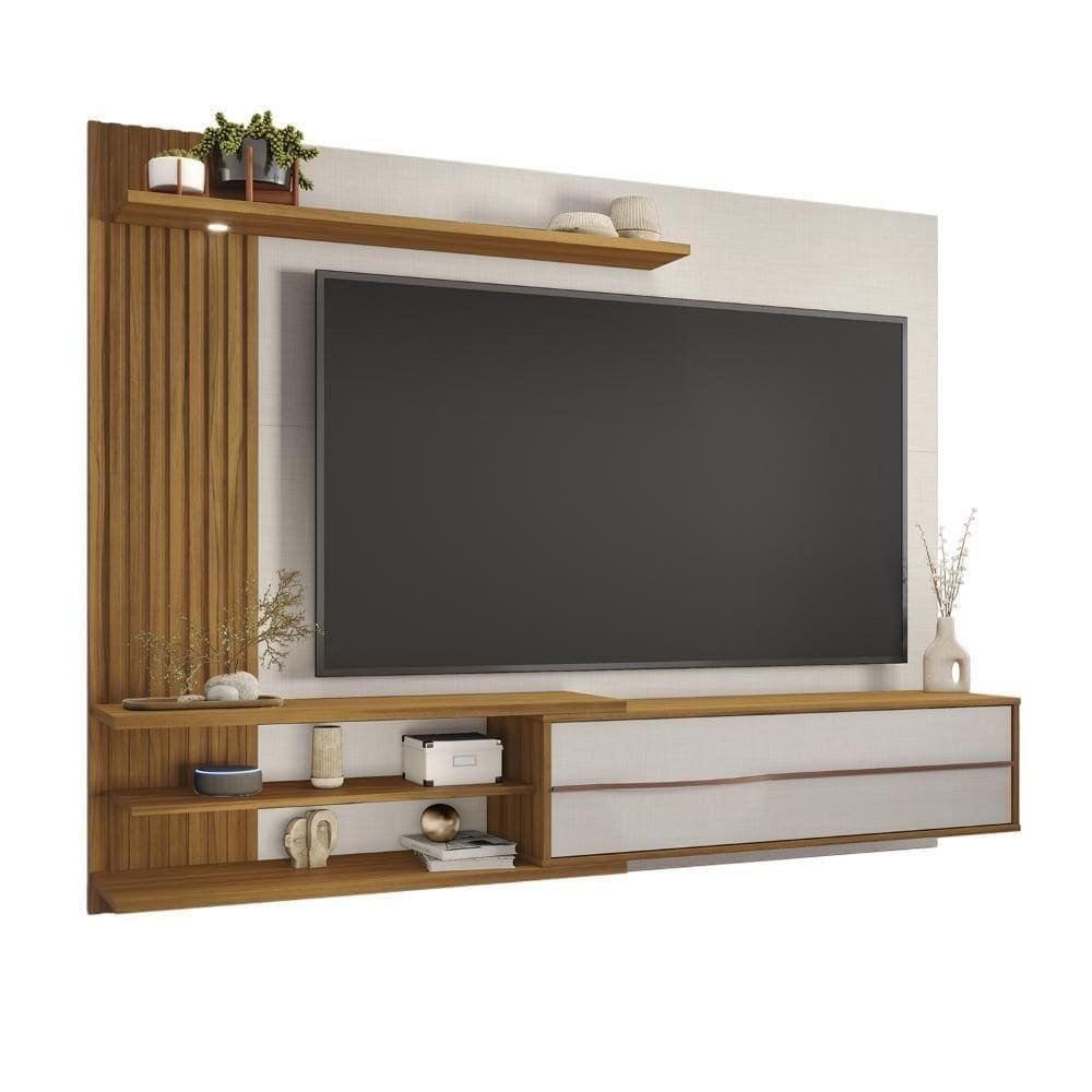 Painel Para Tv Até 65” Nt1355 Off White Tx/freijó Trend Notável Móveis Off White Tx/freijó Trend