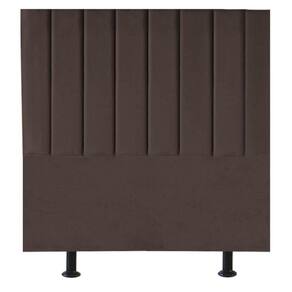 Cabeceira Estofada Cama Box Solteiro 90 Cm Karla Veludo marrom