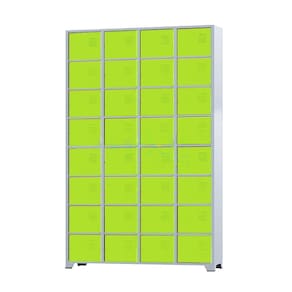 Armário Roupeiro De Aço Para Vestiário 32 Portas Locker Verde com Chave