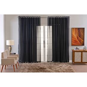 cortina sala voal quadriculado charm decoraçao 6,00x2,20