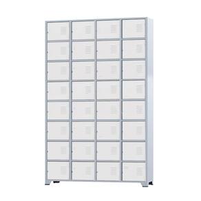 Armário Roupeiro De Aço Para Vestiário 32 Portas Locker Branco com Chave