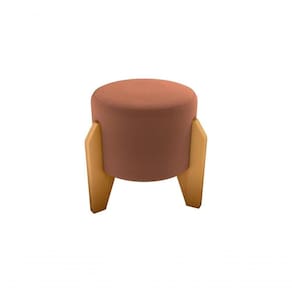 Puff Decorativo Descanso Luxo Orginal Premium Veludo Ferrugem Matrix