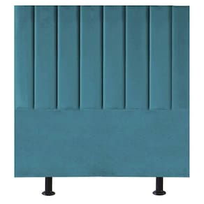 Cabeceira Estofada Cama Solteiro 90 Cm Sophia Carla Suede Cor:azul Turquesa