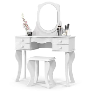 Penteadeira Infantil Princesa 96cm Espelho Banqueta Patrimar branco