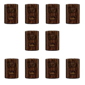 Conjunto de 10 Interruptores de 1 Tecla Simples e Tomada 2p+t 20A , Modular, com Placa 4x2 e Suporte Marrom