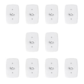 Conjunto com 10 Tomadas 2p+t 20A 250v com Placa 4x2 Branco