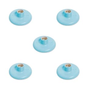 Conjunto de 5 Plafon Redondo de Sobrepor 100w Bocal Porcelana E27 Azul