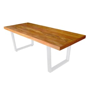 Mesa Industrial Lanna Madeira Maciça C- Ferragem Branca 1,80m Marrom