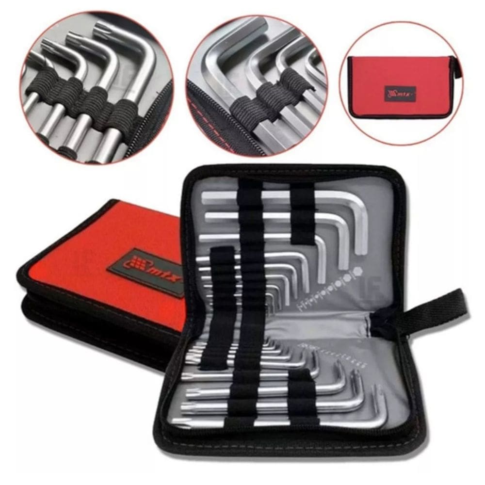 Kit Chaves Torx e Allen Hexagonal Premium 18 Pçs
