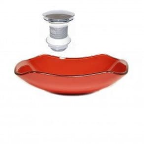 Cuba de Vidro Abaulada 45cm Ferrari com Válvula Click Vermelho Ferrari