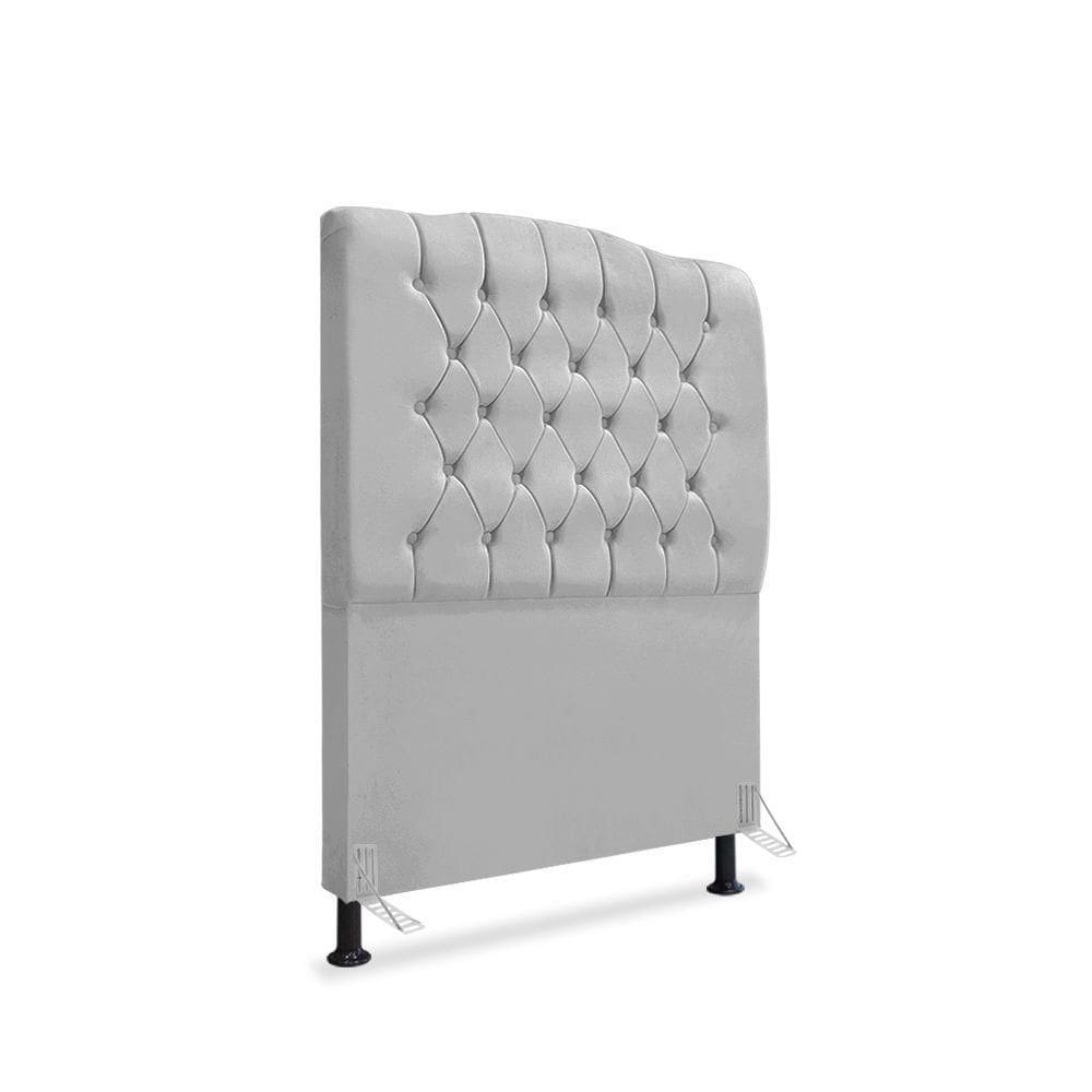 Cabeceira De Cama Box Solteiro 90 Cm Dunas - Veludo Cinza.