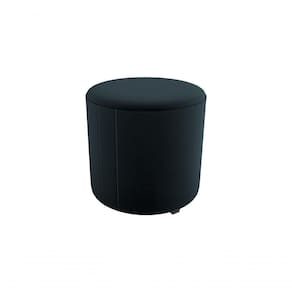Puff Decorativo Sala Descando Copenhage Premium Veludo Preto Matrix