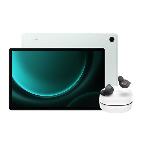 Tablet Samsung Tab S9 FE Wi-Fi (128GB) - Verde Claro + Galaxy Buds FE - Grafite Menor preço em Tablet Samsung Tab S9 FE Wi-Fi (128GB) - Verde Claro + Galaxy Buds FE - Grafite