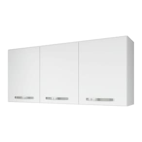 Armário Aéreo Cozinha 120cm 3 Portas Com Divisória Home - Branco