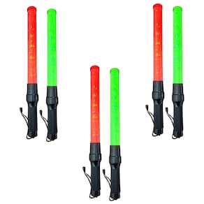 Bastao Sinalizador LED 2 Cores Kit 3 Unidades Lanterna Fluorescente Guarda Estacionamento Emergencia Fiscalizaçao Sinalizaçao