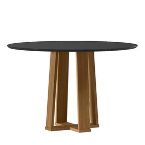 Mesa de Jantar Isabela 120x120 Tampo em MDF com Vidro - New Ceval