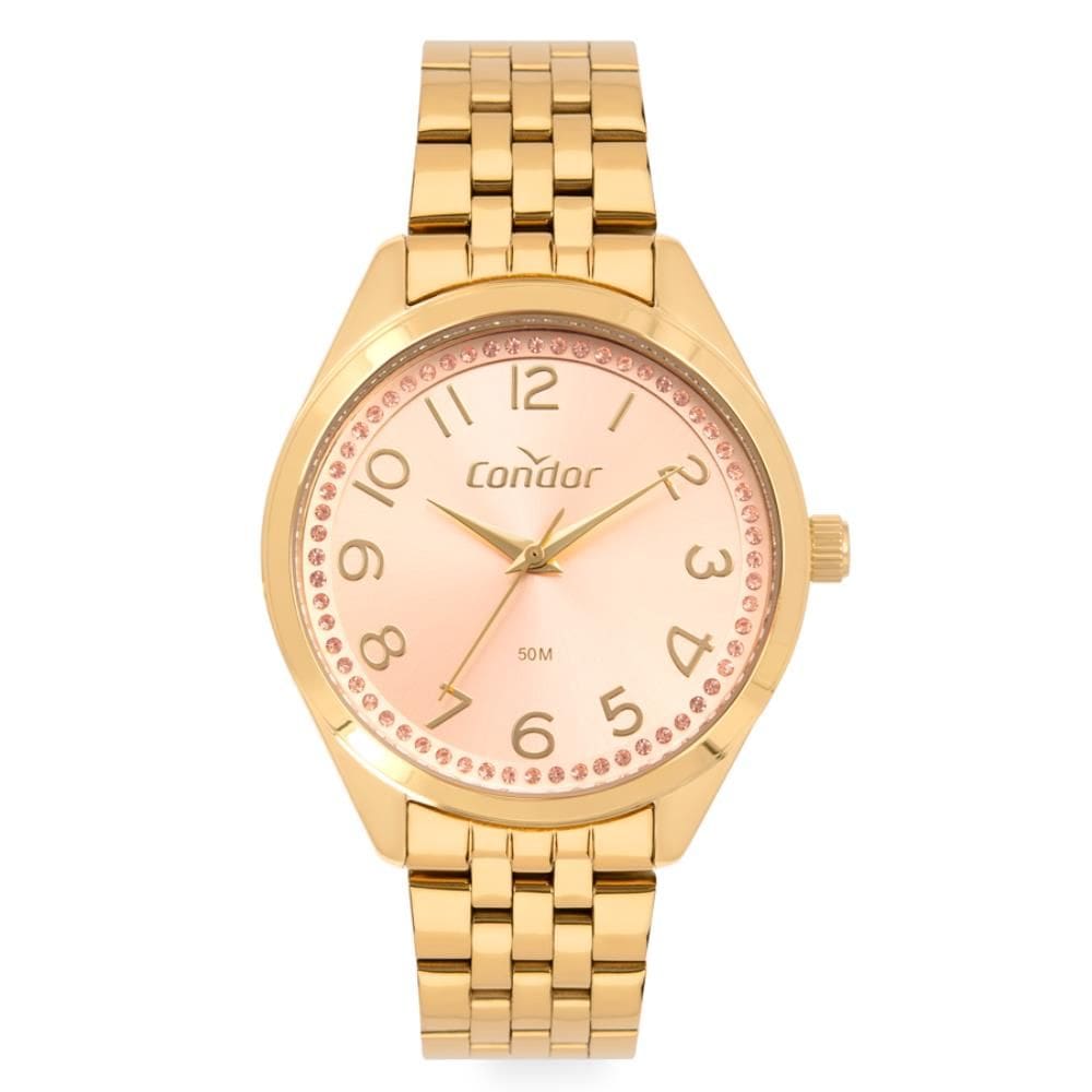 Relógio Condor Feminino Ref: Co2035nfk/4j Casual Dourado
