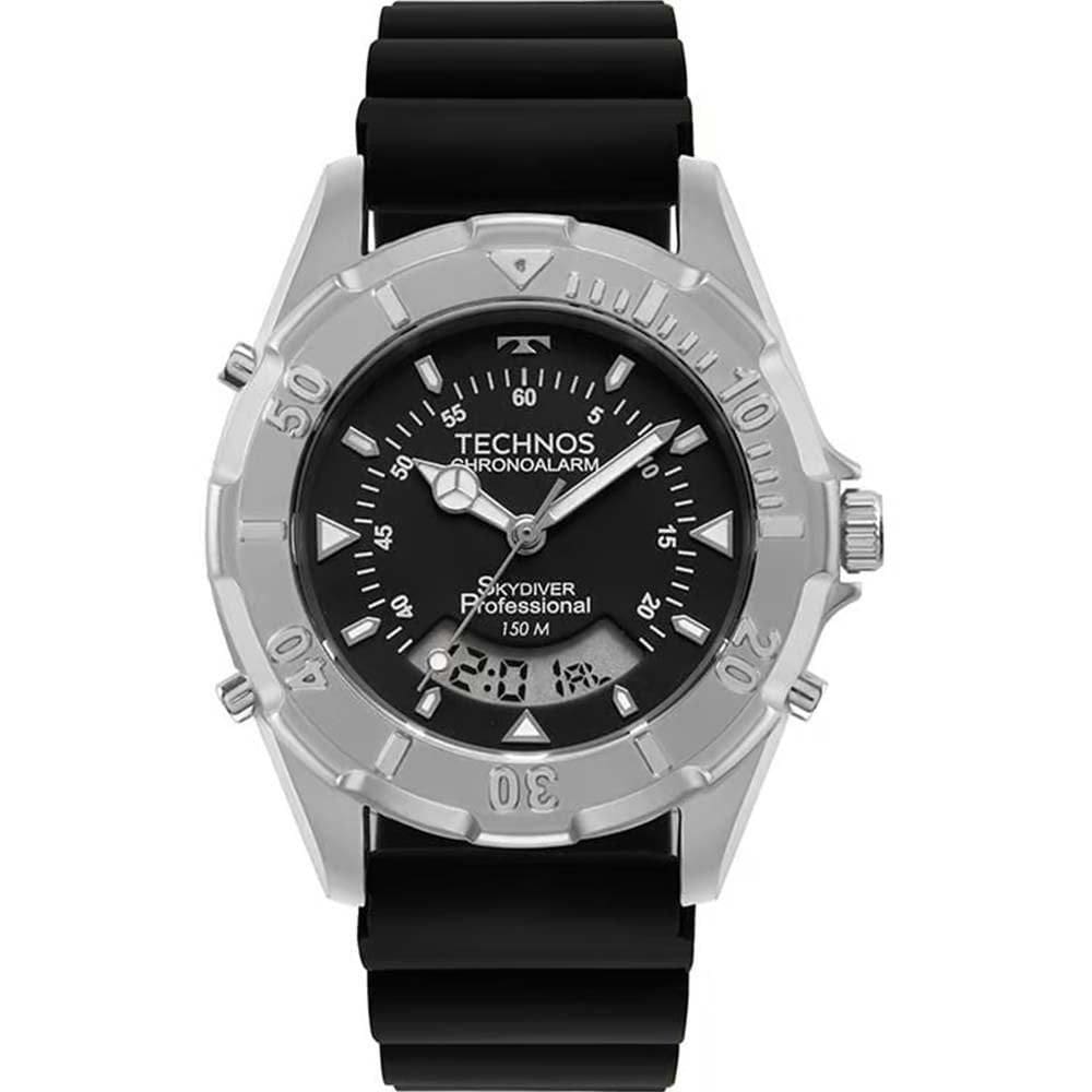 Relógio Technos Masculino Ref: Wt2050as/2p Skydiver Anadigi Prateado