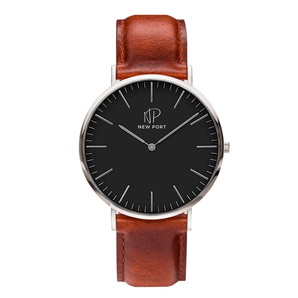 Relógio Masculino Analógico Casual Fundo Preto New Port 40mm