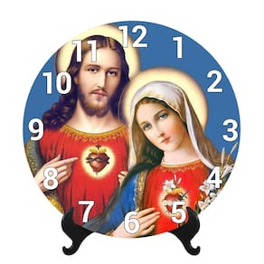 Relógio de Mesa Religioso Jesus e Maria De Nazaré Decoração