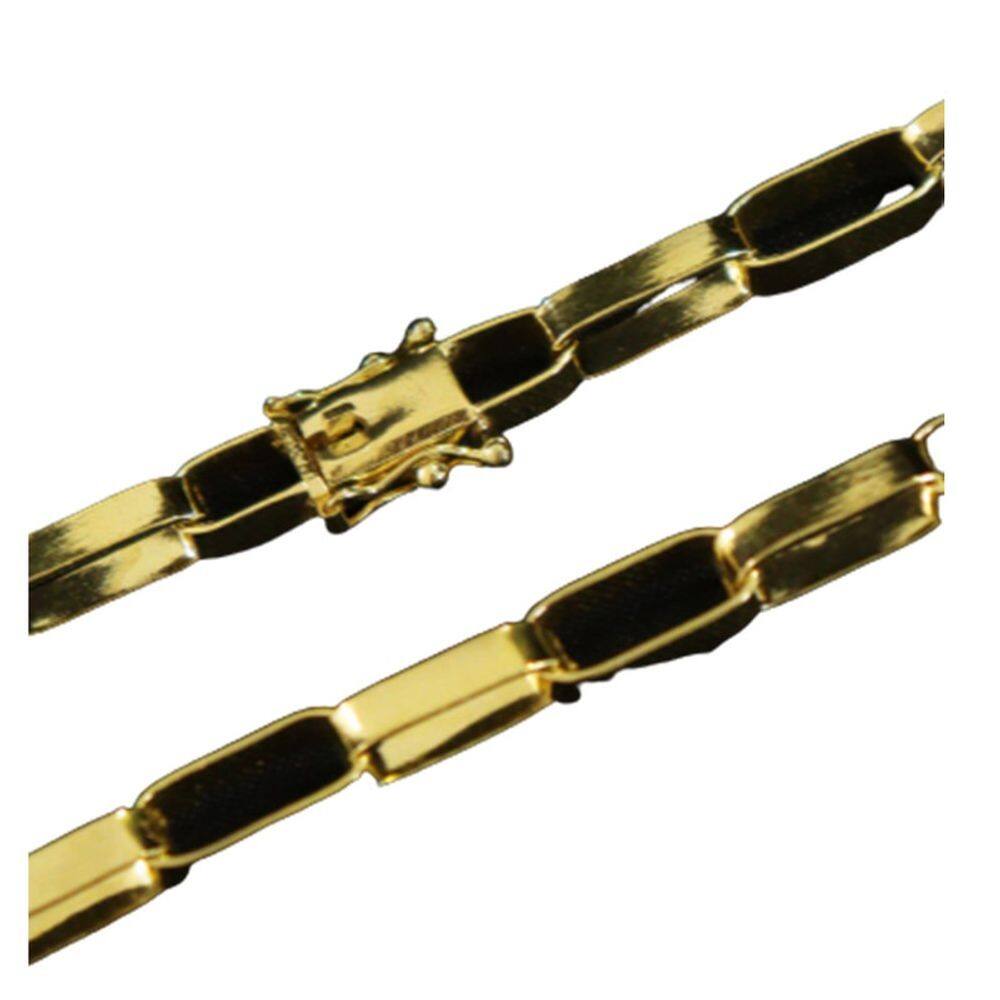 Cordão Corrente Tijolinho 7mm cor semelhante ao ouro 18k