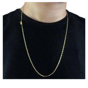 Corrente Piastrine 2mm de moeda antiga maciço puro