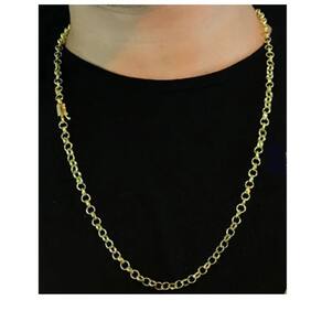 Cordão elo portugues 5mm de moeda antiga parecido com ouro