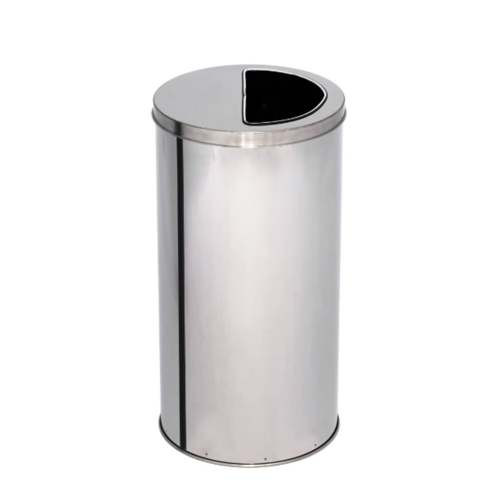 Lixeira de Inox 50L com Aro Meia Lua