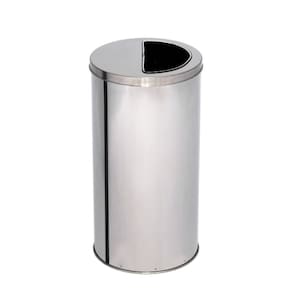 Lixeira de Inox 50L com Aro Meia Lua