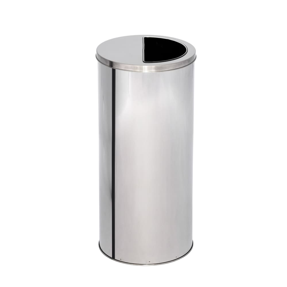 Lixeira de Inox 75L com Aro Meia Lua