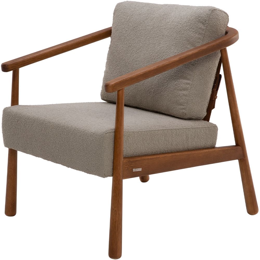 Poltrona Decorativa Para Sala de Estar Living Emma L02 Bouclê Bege - Lyam Decor