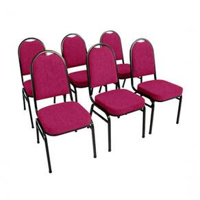 Kit Com 6 Cadeiras Para Auditórios Linha Hotel Rosa