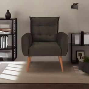 Poltrona Decorativa Para Dakota Veludo Matrix - Marrom Marrom