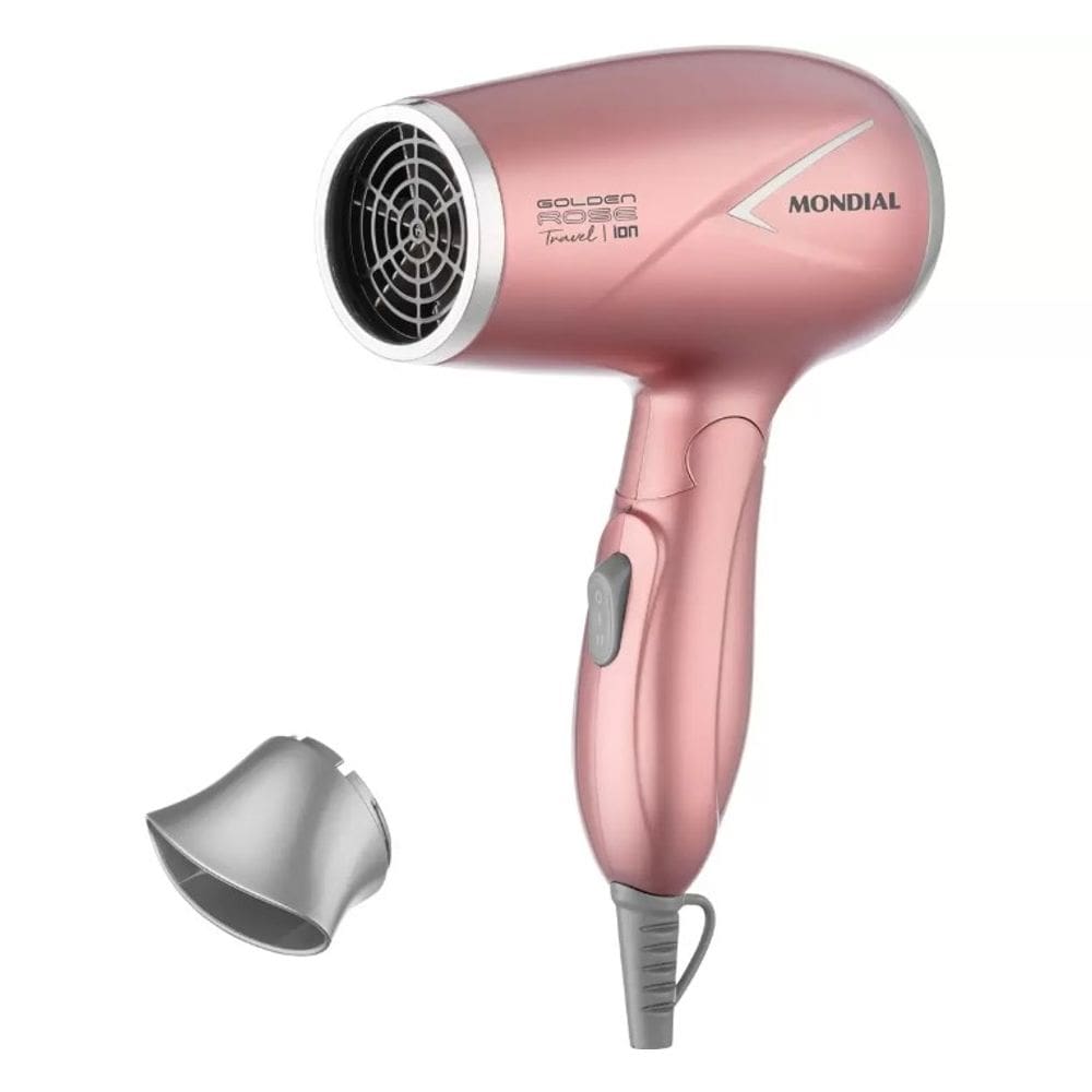 Secador Mondial Portátil Golden Rose Travel 2 Velocidades 2 Temperaturas Bivolt