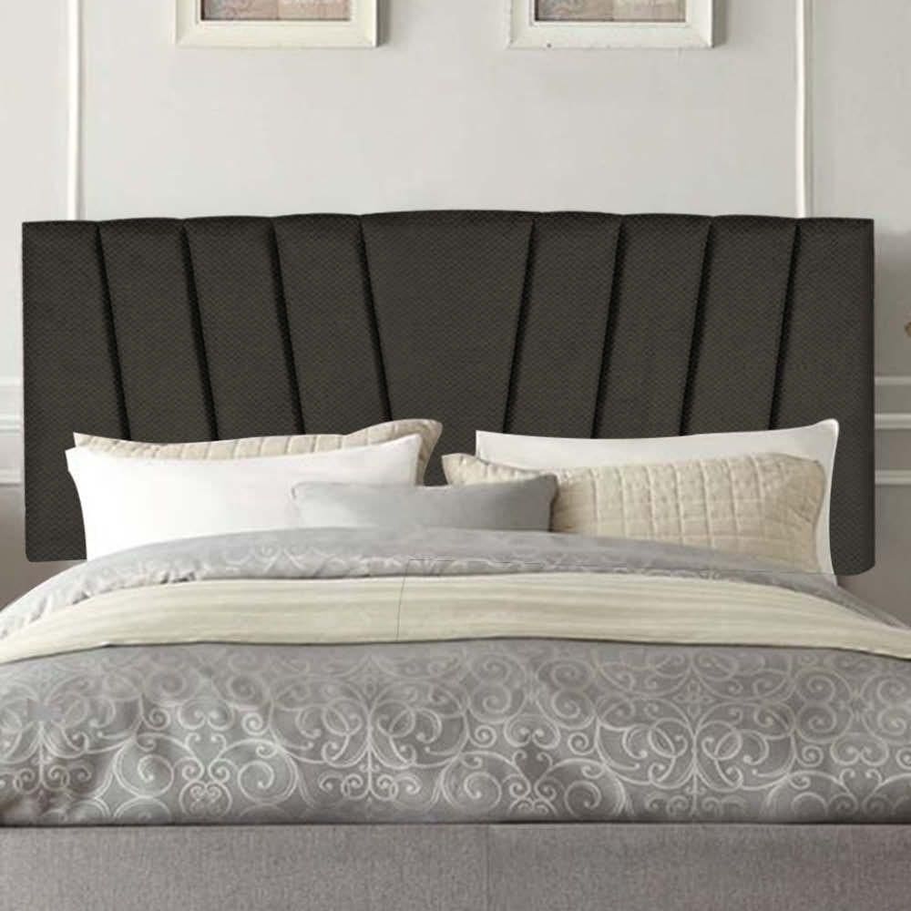 Painel Estofada Bélgica 195cm King Size Para Cama Box Quarto Linho Marrom - Gat Magazine