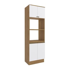 Kit 2 Fornos Celeste Kappesberg 100% Mdf 4 Portas Nogueira/branco 70cm