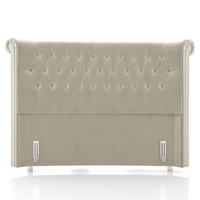 Cabeceira Cama Box Casal 140cm Dust P02 Veludo Bege - Mpozenato
